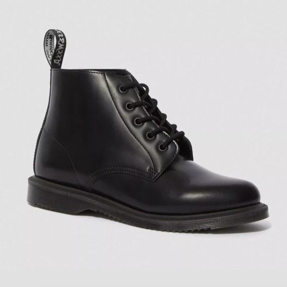 Dr. Marten's Emmeline Smooth Leather Lace Up Ankle Boots Womens US 9 BLACK Shoes - Picture 3 of 16